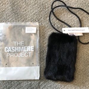 Cashmere Project Black Mink Crossbody Bag New NWT